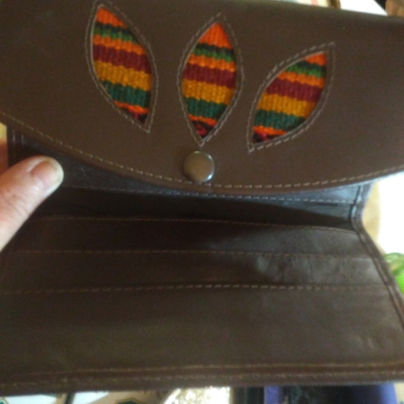 Leather wallet handmade brown - Picture 4 of 5